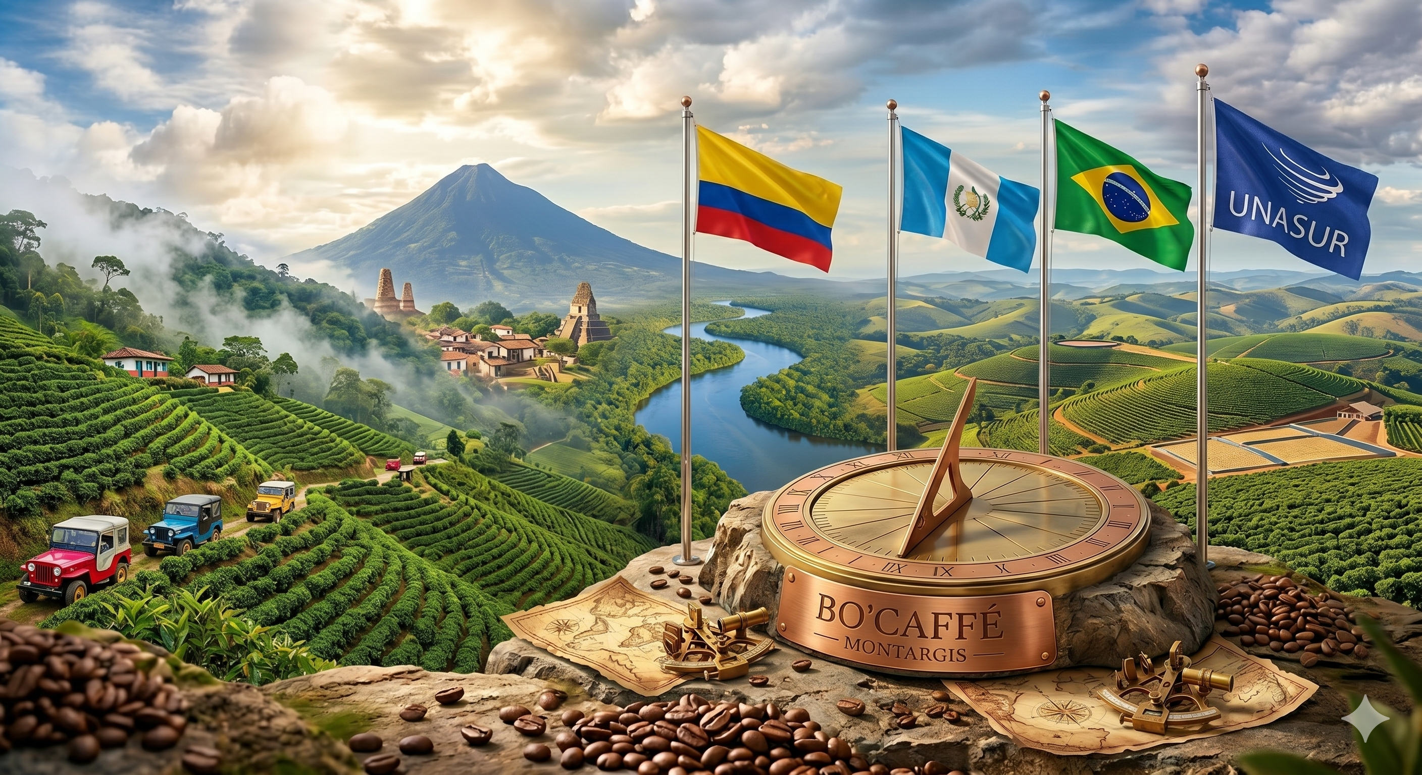 Café d'Amérique du Sud 100% Arabica bio - Brésil, Colombie, Guatemala - Bo'caffé Montargis"