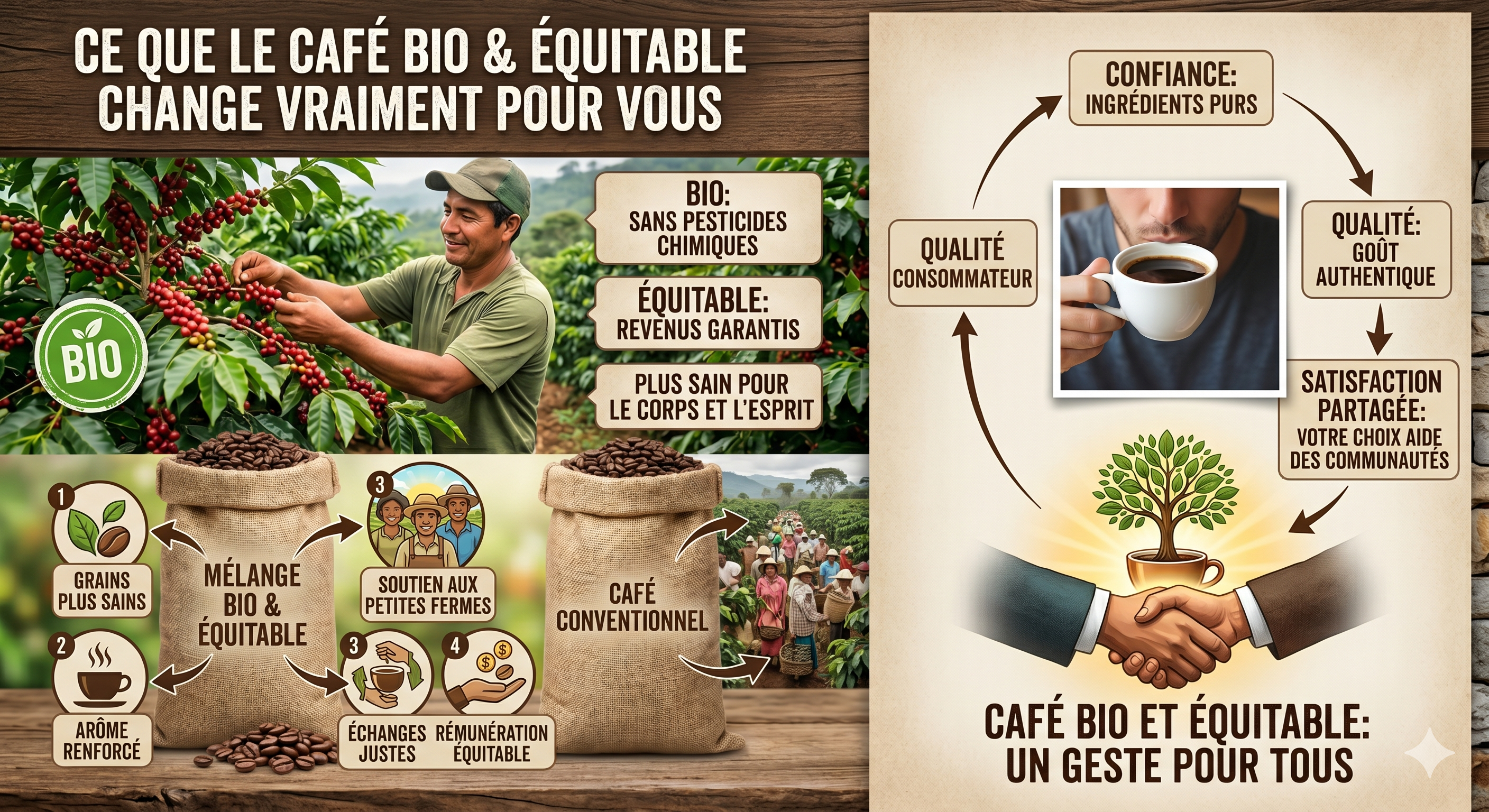 Café bio et équitable certifié - plantation durable - Bo'caffé Montargis"