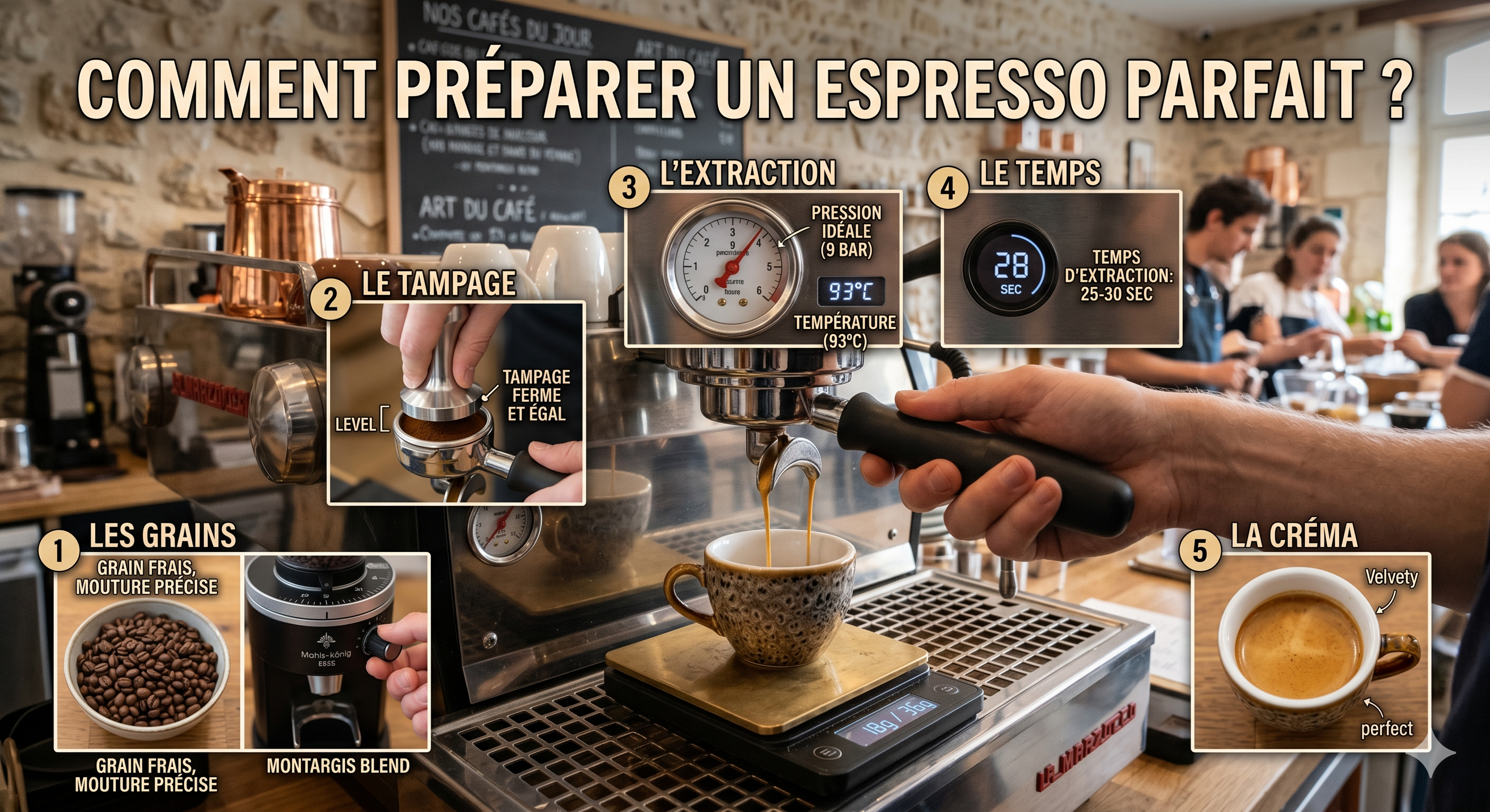 Préparer un espresso parfait à la maison - machine à espresso et café en grains - Bo'caffé Montargis"