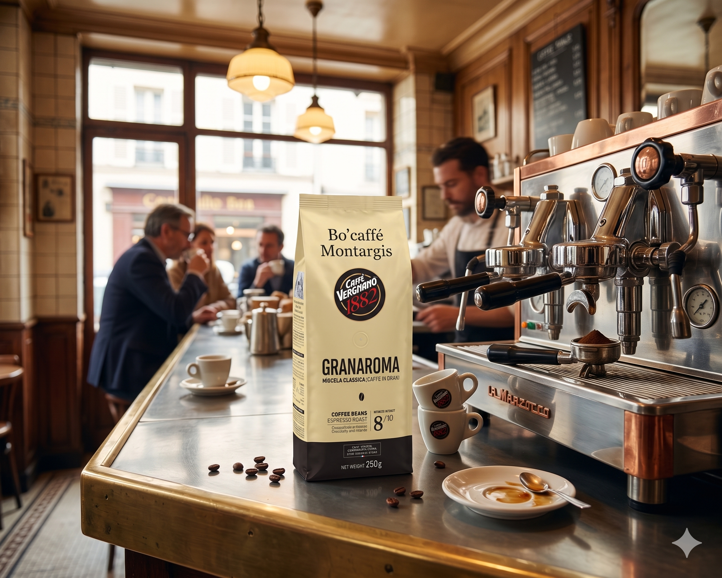 Café en Grains Vergnano Gran Aroma 250g 70% Arabica 30% Robusta – Bo'caffé Montargis Loiret
