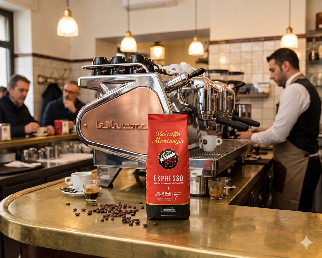 Café en Grains Vergnano Espresso 250g 80% Arabica 20% Robusta – Bo'caffé Montargis Loiret
