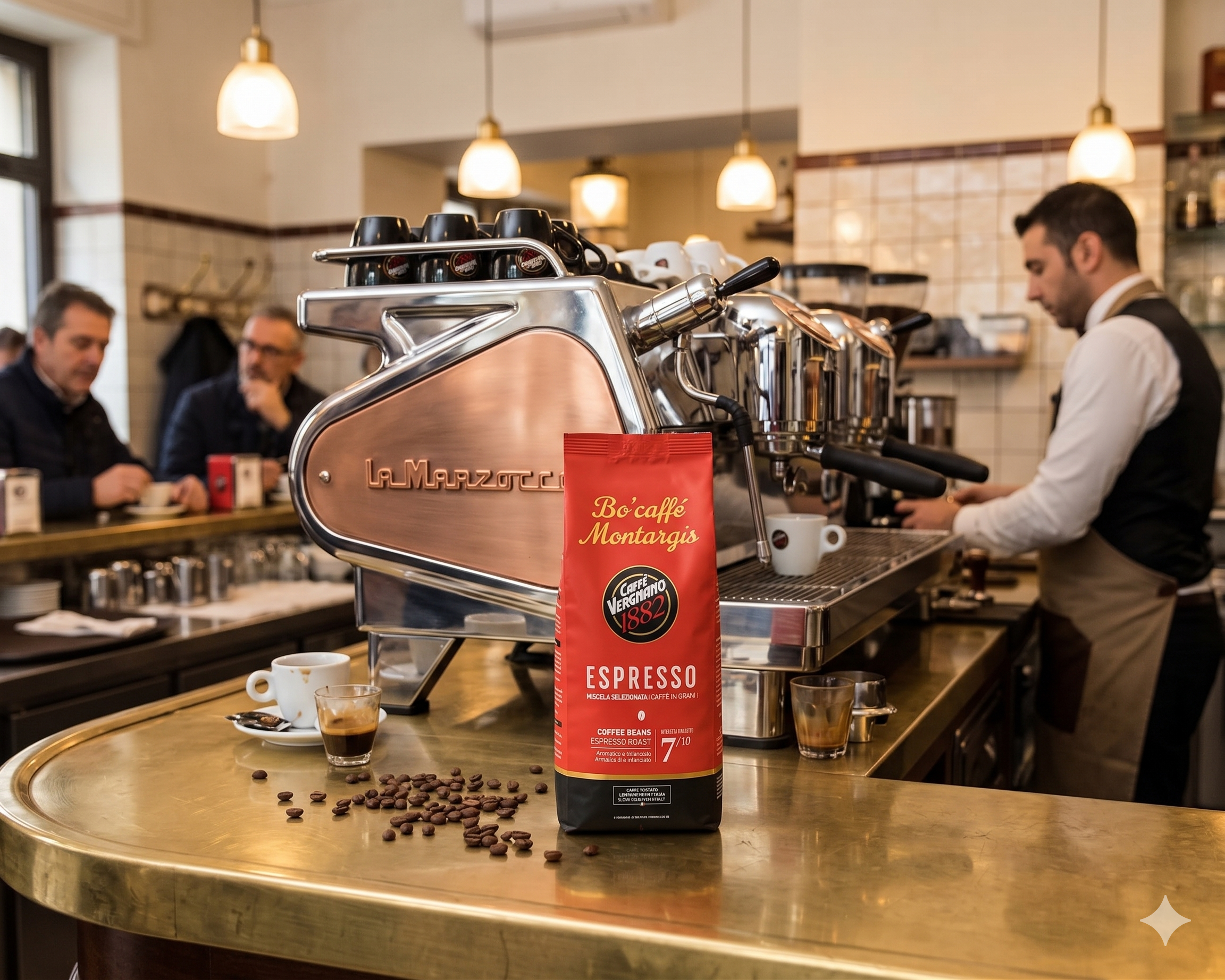 Café en Grains Vergnano Espresso 250g 80% Arabica 20% Robusta – Bo'caffé Montargis Loiret
