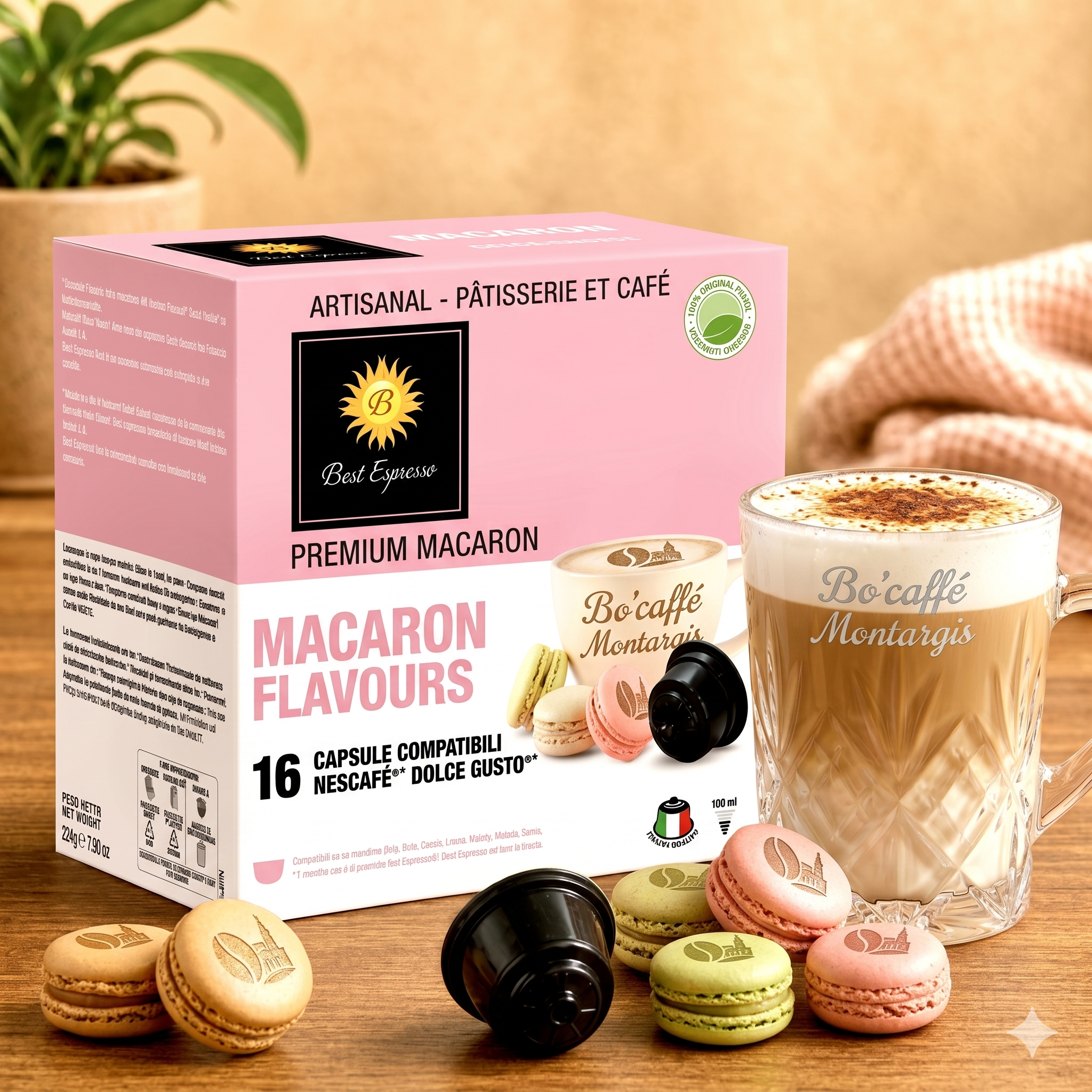 Capsules Macaron Compatibles Dolce Gusto x16 – Bo'caffé Montargis Loiret
